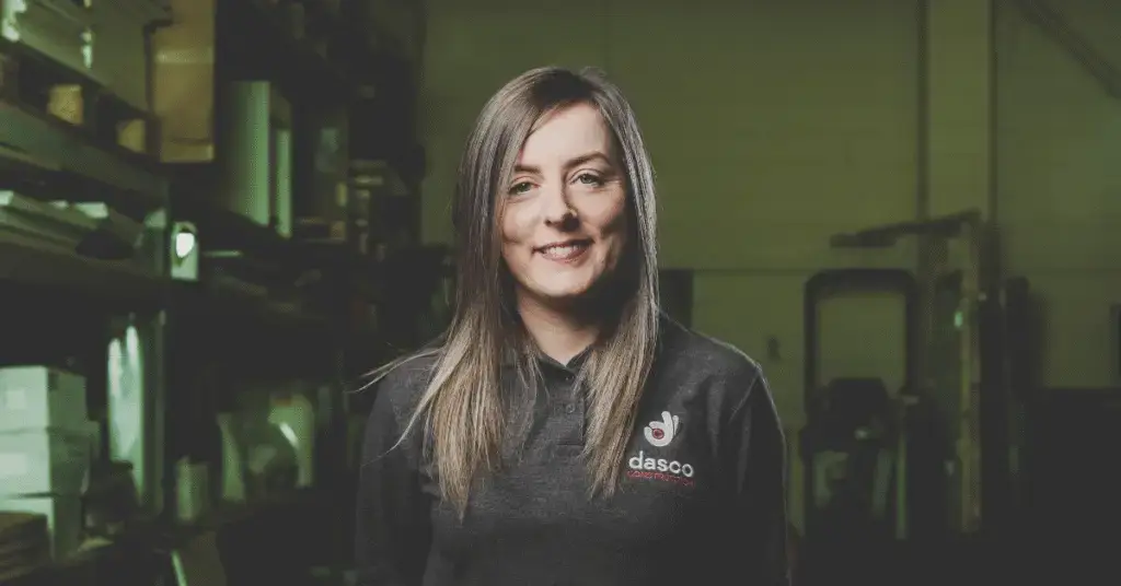 Image shows Charlotte Rothwell from DASCO Construction smiling for a headshot photograph.
