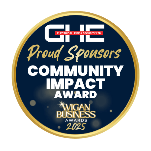 GHE Electrical, Fire and Security Ltd: Community Impact Award Sponsors at Wigan Business Awards