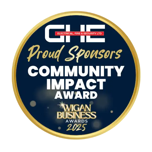 GHE Electrical, Fire and Security Ltd: Community Impact Award Sponsors at Wigan Business Awards