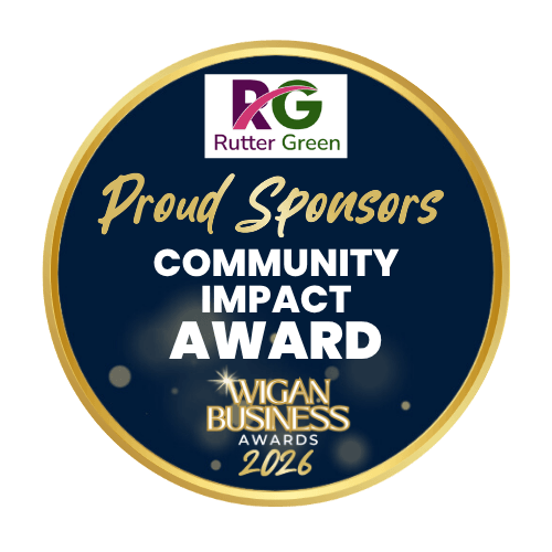 Rutter Green, Community Impact Award sponsor at Wigan Business Awards 2026