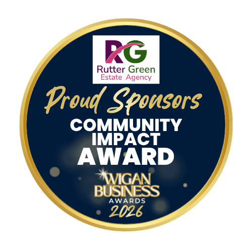 Rutter Green Estate Agency, Community Impact Award sponsor at Wigan Business Awards 2026